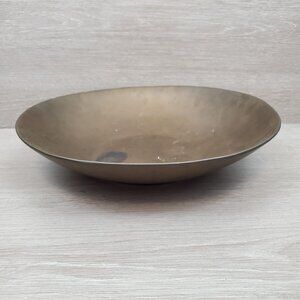 West Elm large low, flat bowl, tarnished brass color
